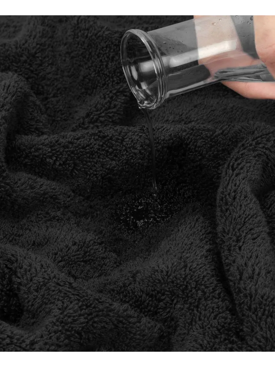 Набор из 4 полотенец для рук Edison Luxury из 100% турецкого хлопка American Soft Linen — изображение 4 из 5, черный