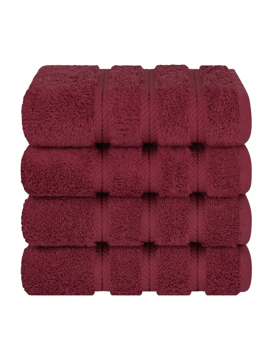 Набор из 4 полотенец для рук Edison Luxury из 100% турецкого хлопка American Soft Linen — изображение 5 из 5, бордо