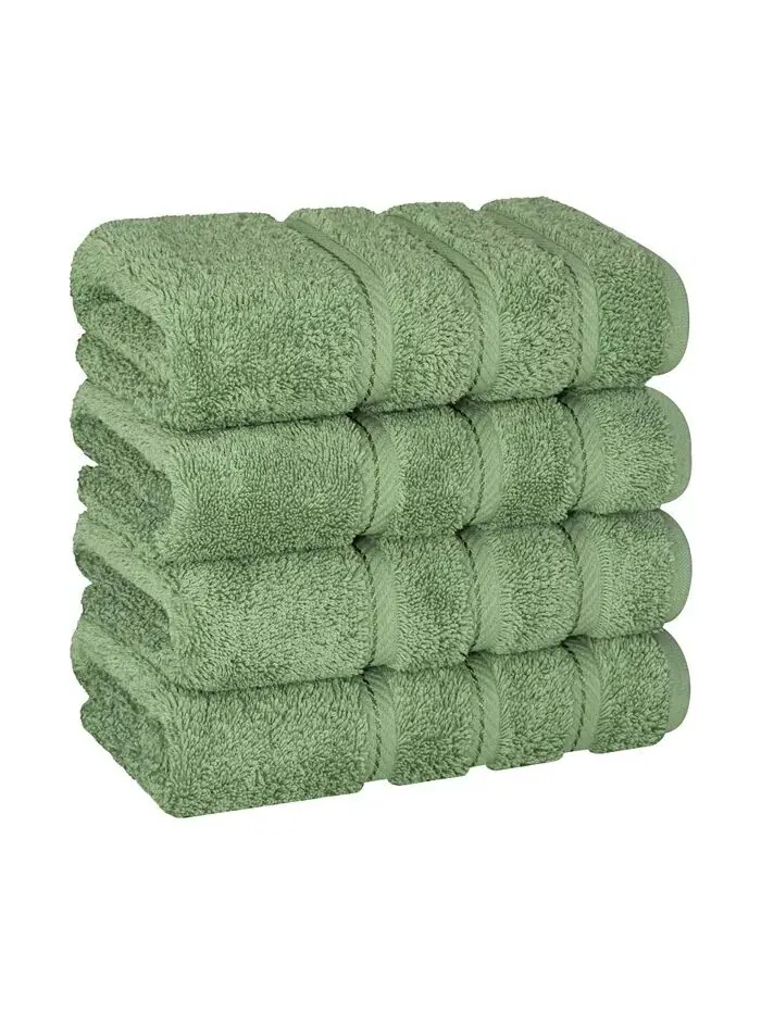 Набор полотенец для рук American Soft Linen Edison из 100% турецкого хлопка, 4 шт — изображение 1 из 5, зеленый