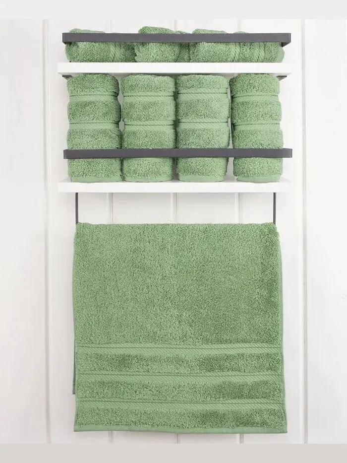 Набор полотенец для рук American Soft Linen Edison из 100% турецкого хлопка, 4 шт — изображение 2 из 5, зеленый