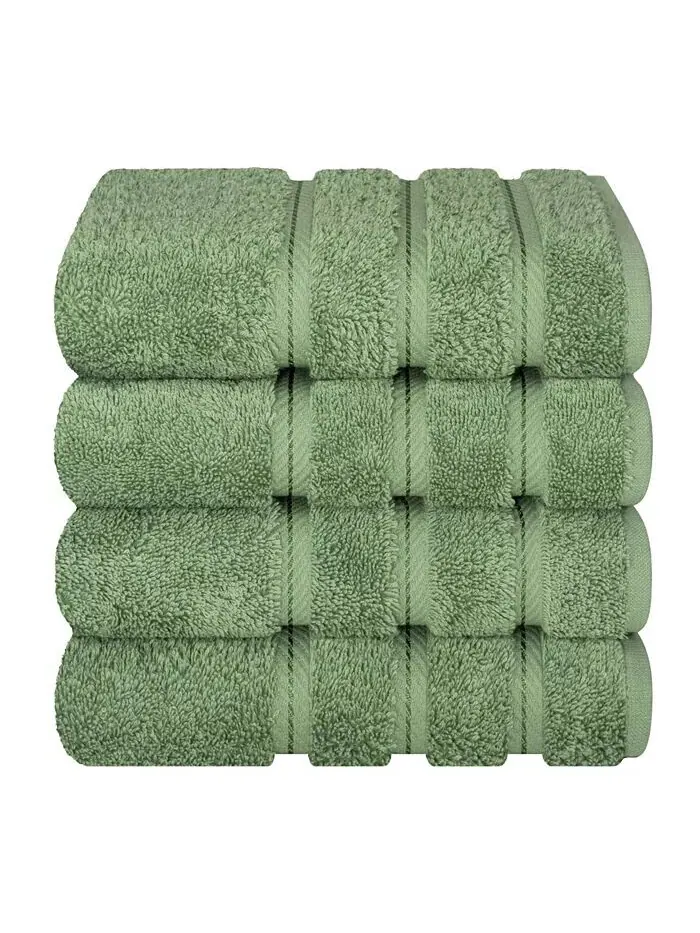 Набор полотенец для рук American Soft Linen Edison из 100% турецкого хлопка, 4 шт — изображение 5 из 5, зеленый