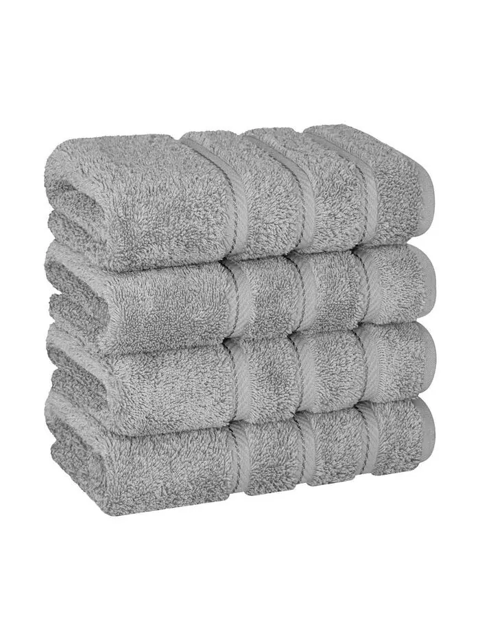 Набор полотенец для рук American Soft Linen Edison из 100% турецкого хлопка, 4 шт — изображение 1 из 5, серый