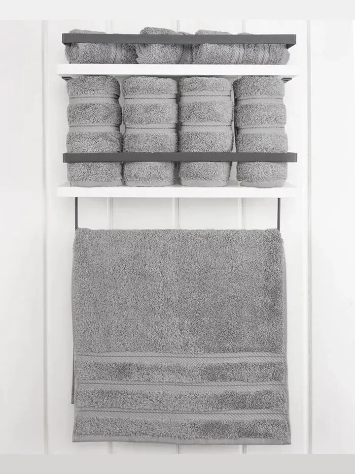 Набор полотенец для рук American Soft Linen Edison из 100% турецкого хлопка, 4 шт — изображение 2 из 5, серый