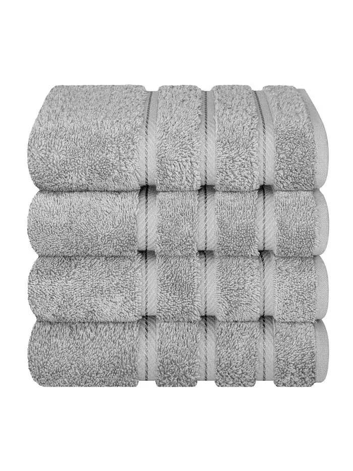 Набор полотенец для рук American Soft Linen Edison из 100% турецкого хлопка, 4 шт — изображение 5 из 5, серый