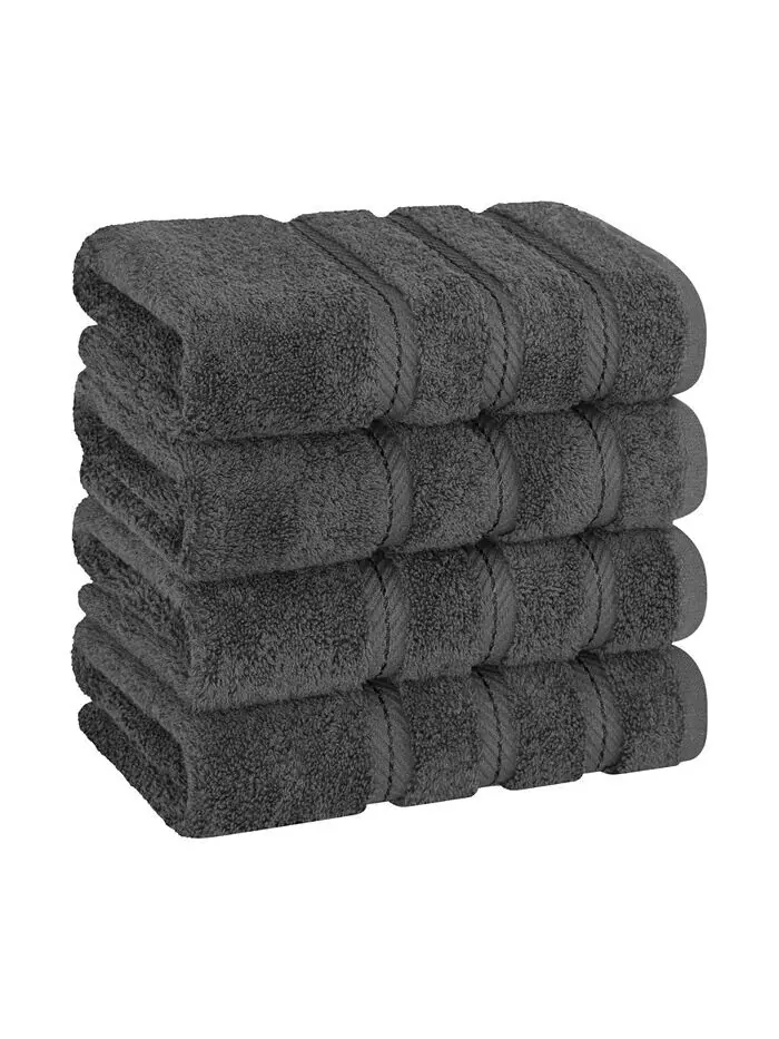 Набор полотенец для рук American Soft Linen Edison из 100% турецкого хлопка, 4 шт — изображение 1 из 5, темный серый