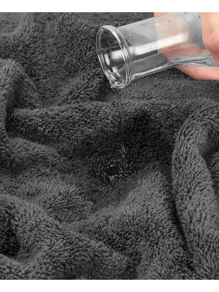 Набор полотенец для рук American Soft Linen Edison из 100% турецкого хлопка, 4 шт — изображение 4 из 5, темный серый
