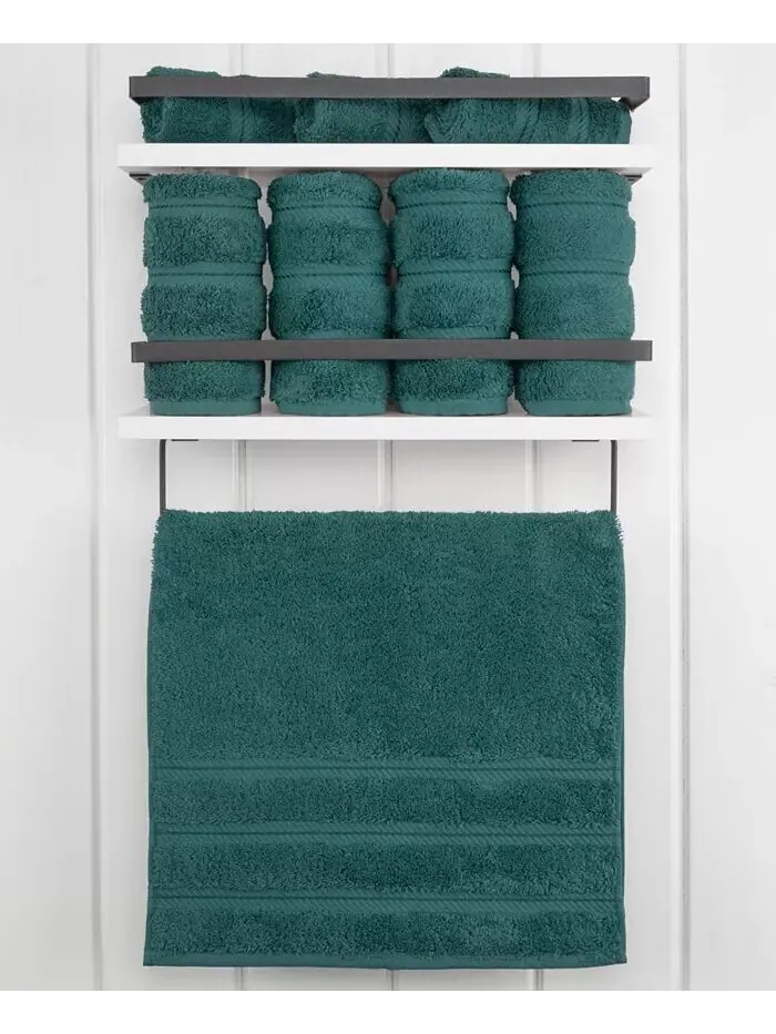 Набор полотенец для рук American Soft Linen Edison из 100% турецкого хлопка, 4 шт — изображение 4 из 5, синий