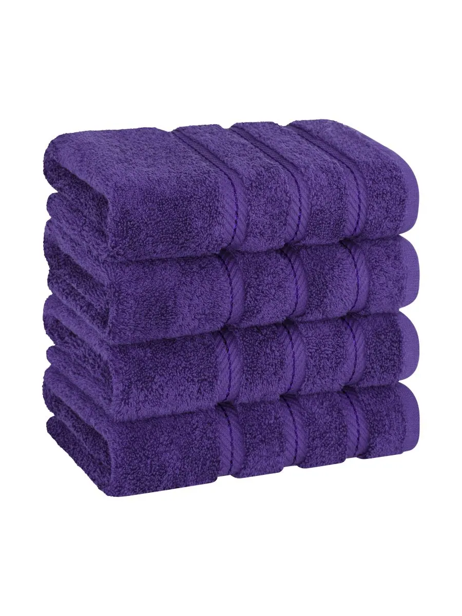 Набор из 4 полотенец для рук Edison Luxury из 100% турецкого хлопка American Soft Linen — изображение 1 из 5, фиолетовый