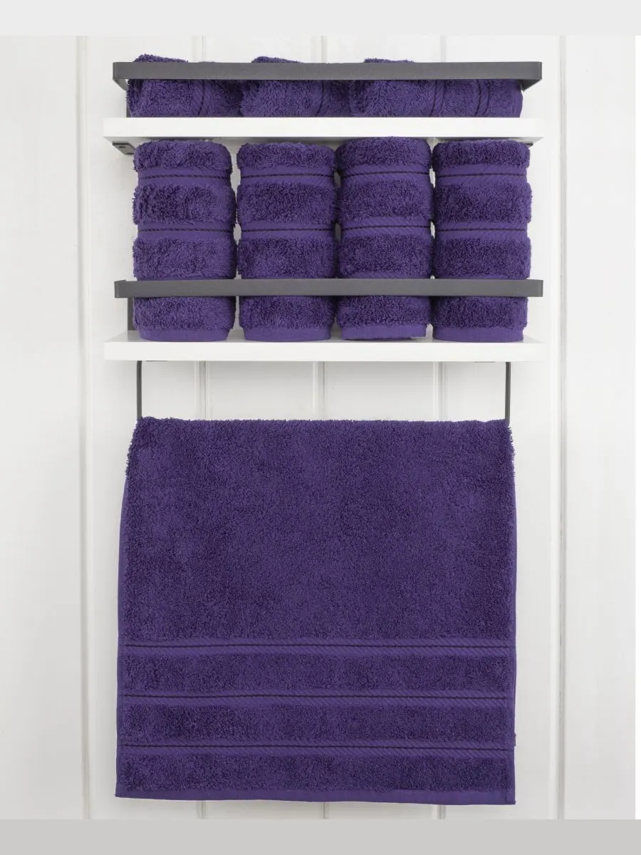 Набор из 4 полотенец для рук Edison Luxury из 100% турецкого хлопка American Soft Linen — изображение 2 из 5, фиолетовый
