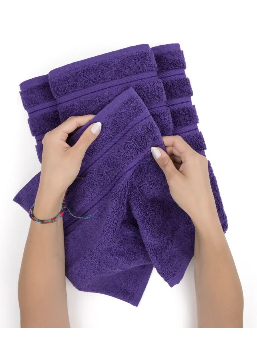 Набор из 4 полотенец для рук Edison Luxury из 100% турецкого хлопка American Soft Linen — изображение 3 из 5, фиолетовый