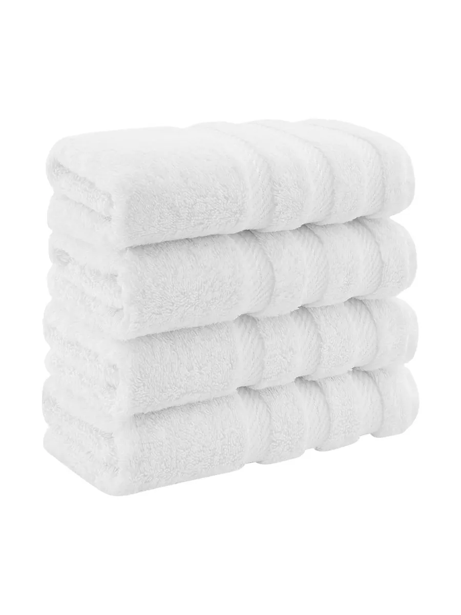 Набор из 4 полотенец для рук Edison Luxury из 100% турецкого хлопка American Soft Linen — изображение 1 из 5, белый