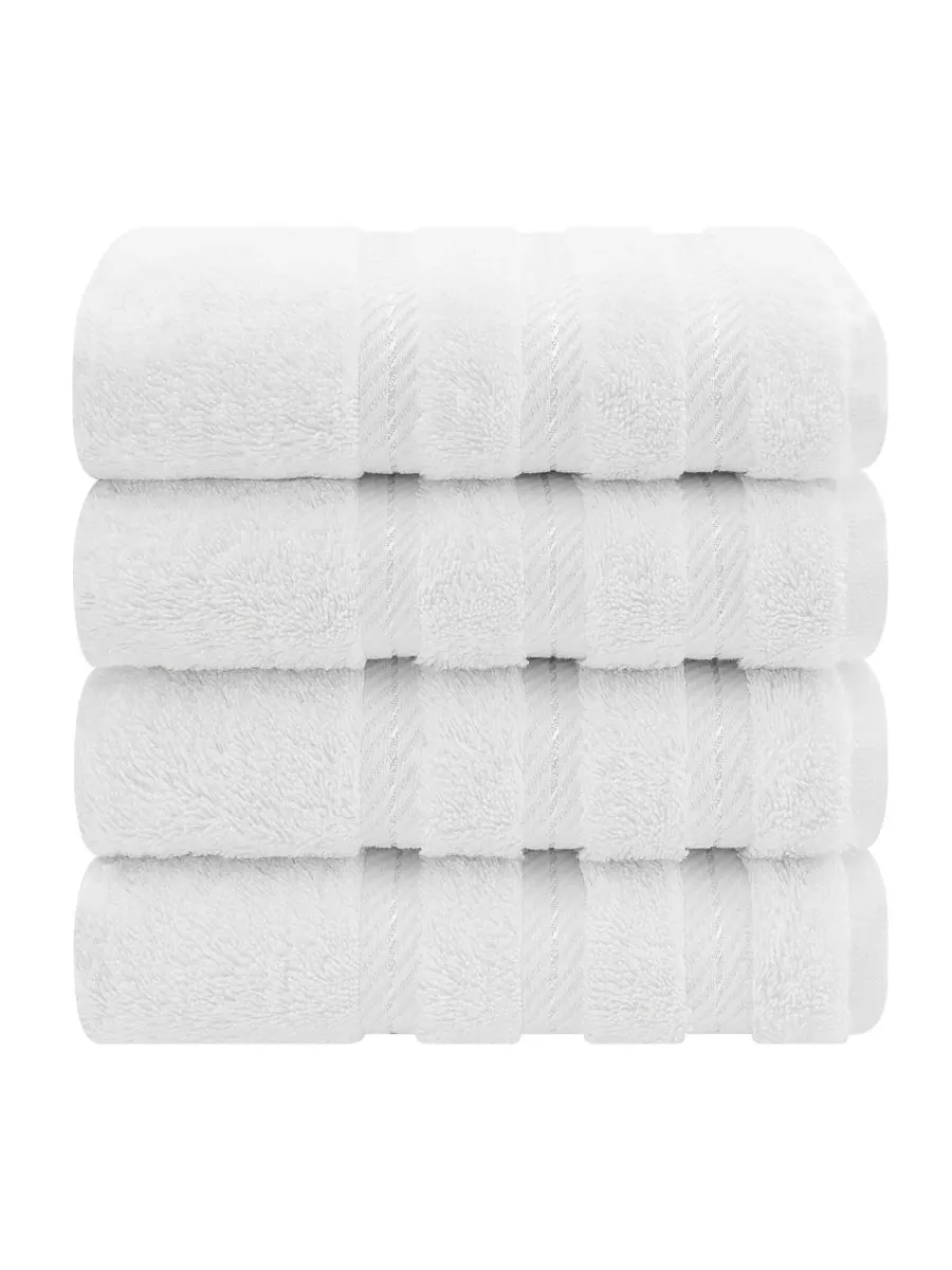 Набор из 4 полотенец для рук Edison Luxury из 100% турецкого хлопка American Soft Linen — изображение 5 из 5, белый
