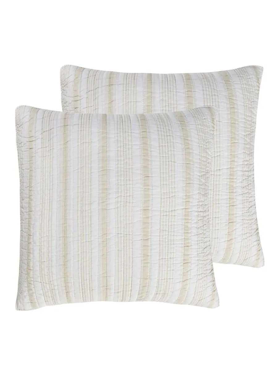 Комплект из двух наволочек Camden Stripe, европейский стиль Levtex — изображение 1 из 3, тауп