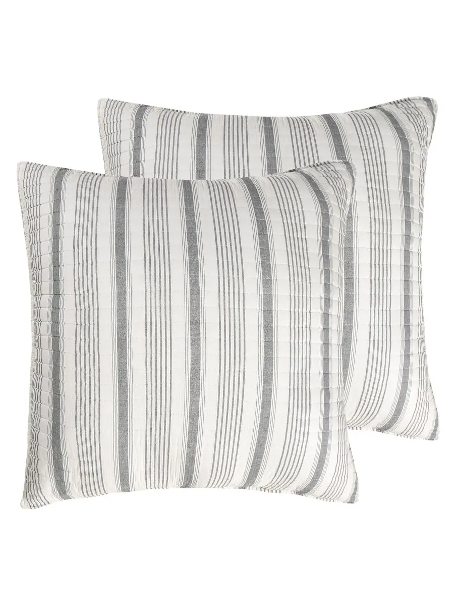 Комплект из двух наволочек Camden Stripe, европейский стиль Levtex — изображение 1 из 3, серый