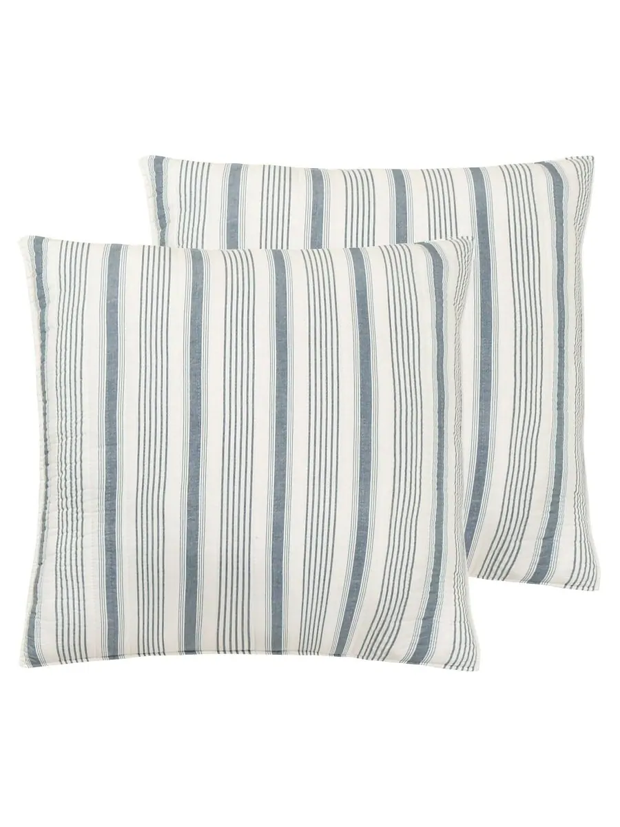 Комплект из двух наволочек Camden Stripe, европейский стиль Levtex — изображение 1 из 2, темно-синий
