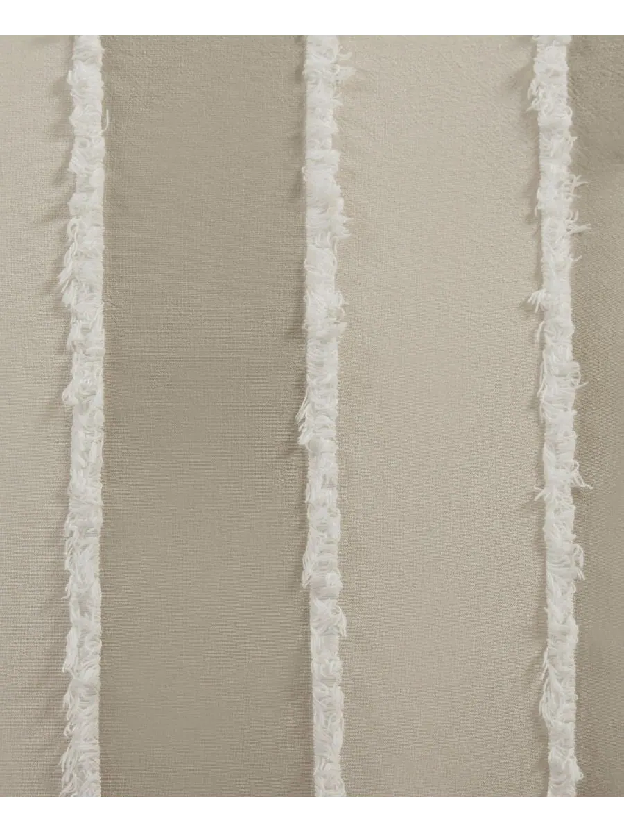 Комплект постельного белья Striped Shay из 3 предметов, размер Full/Queen INK+IVY — изображение 10 из 10, тауп