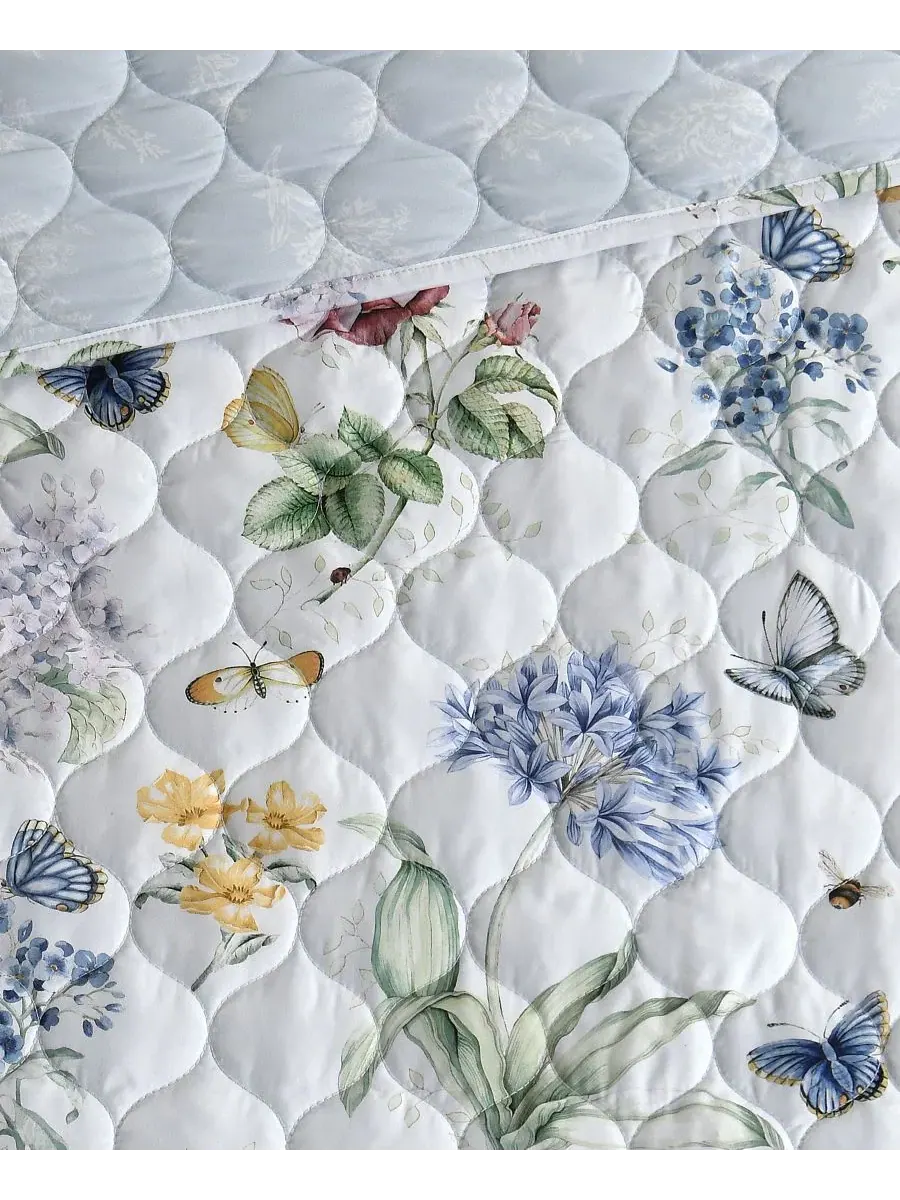 Комплект стеганого покрывала с наволочкой Butterfly Meadow Twin Lenox — изображение 2 из 7, мульти