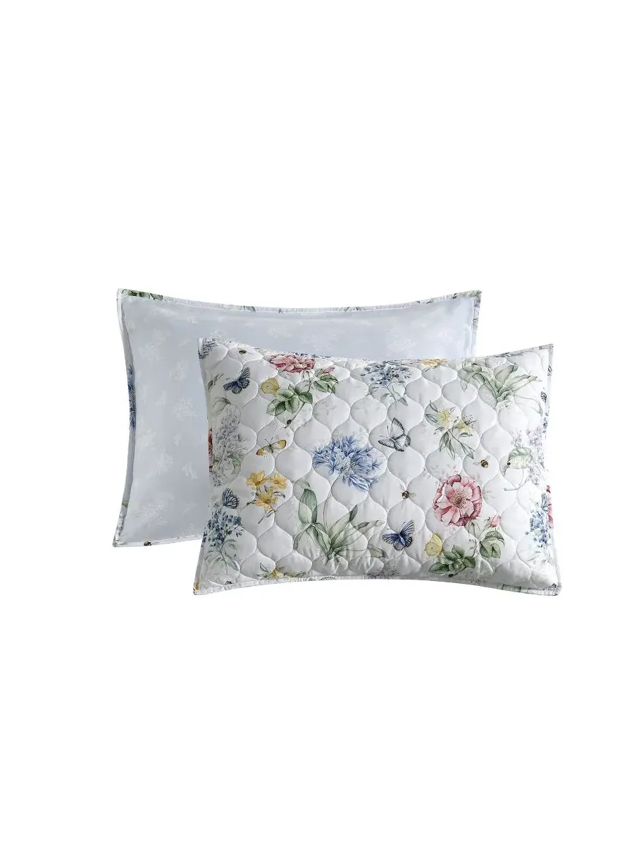 Комплект стеганого покрывала с наволочкой Butterfly Meadow Twin Lenox — изображение 6 из 7, мульти