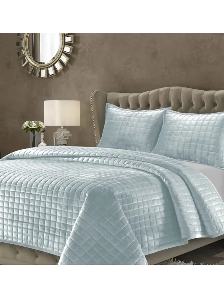 Комплект постельного белья Florence Velvet Solid Oversized, размер King Tribeca Living — изображение 1 из 1, синий