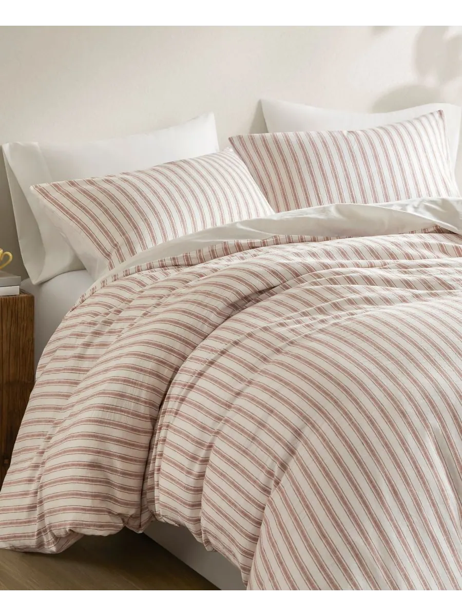 Комплект постельного белья Etta Striped из 3 предметов, размер King Madison Park — изображение 6 из 10, терракотовый