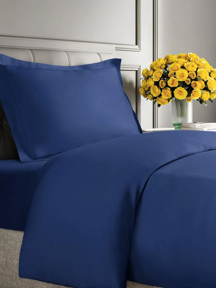 Плед из микроплюша с флисовой подкладкой CGK Unlimited, Navy blue, Twin — изображение 1 из 6, темно-синий