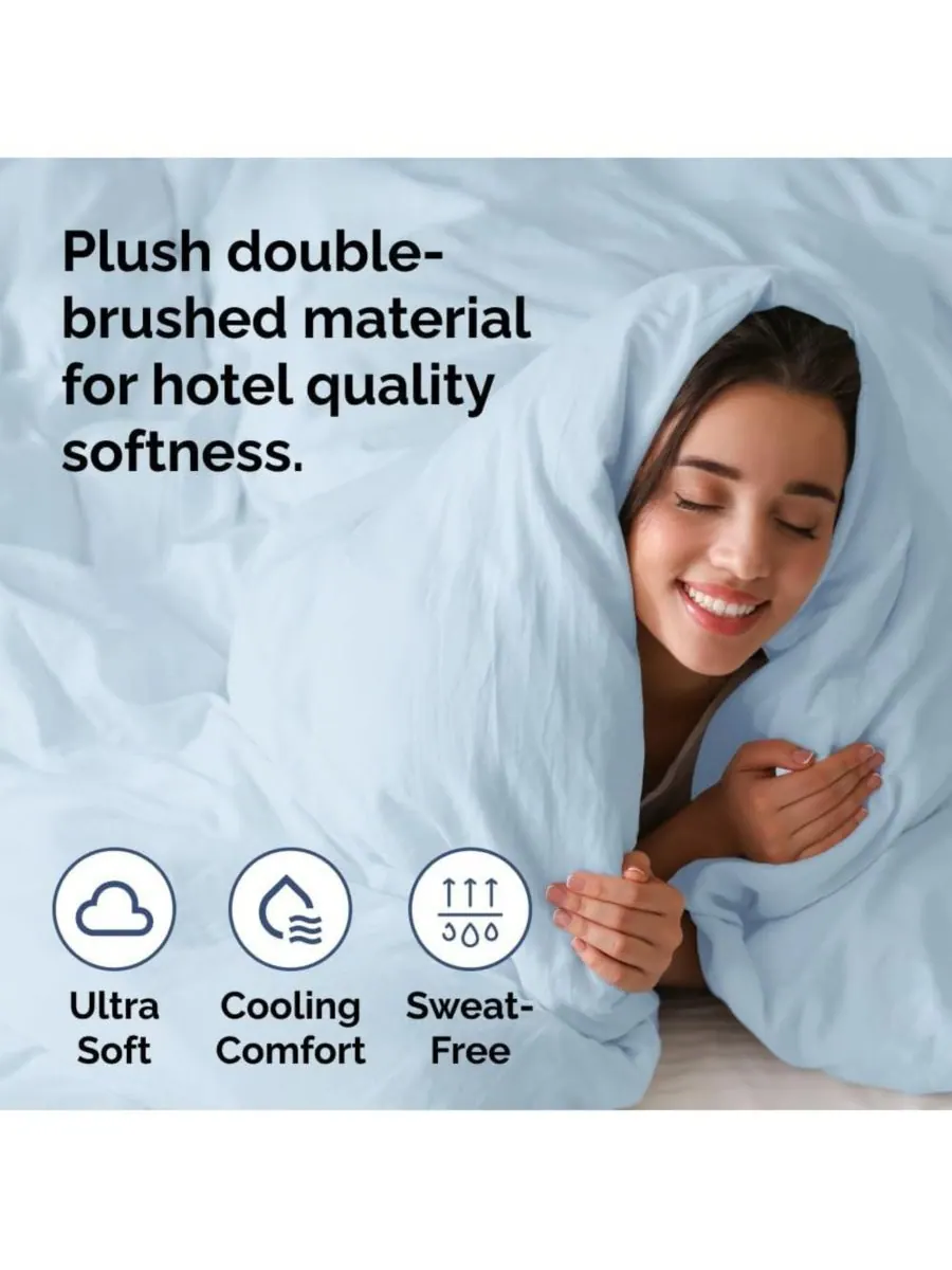 Плед из микроплюша с флисовой подкладкой CGK Unlimited, Light blue, Twin — изображение 3 из 6, светлый синий