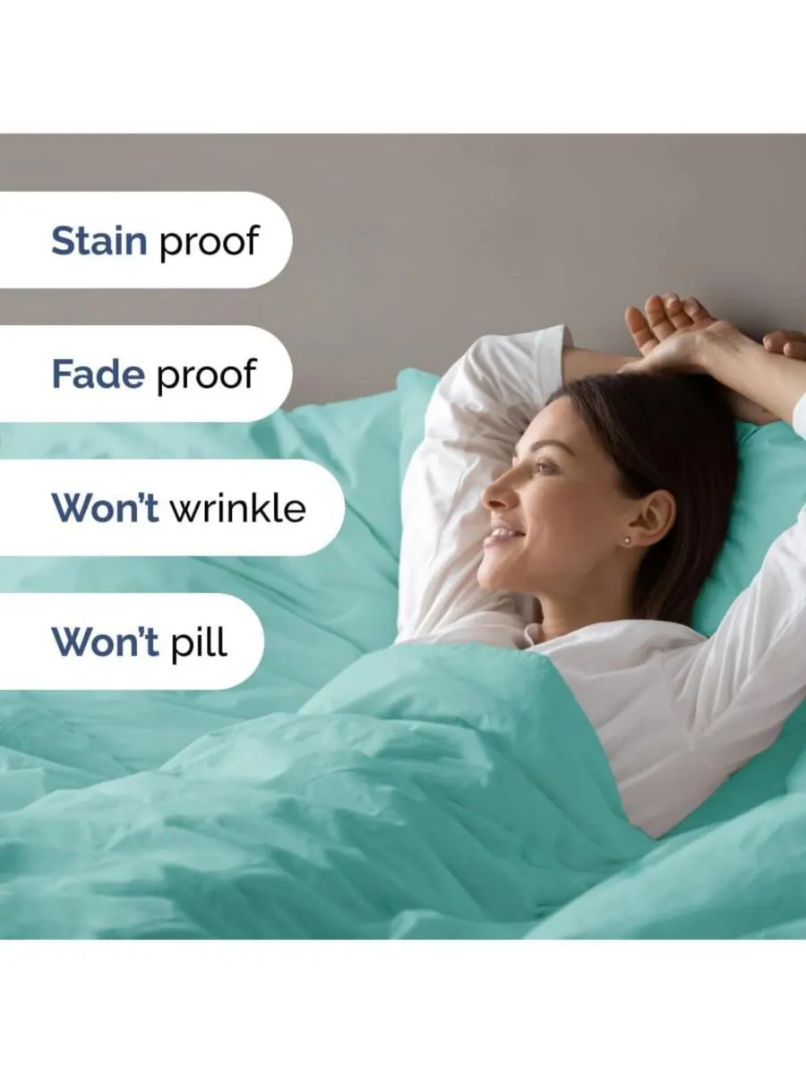 Плед из микроплюша с флисовой подкладкой CGK Unlimited, Spa blue, Twin — изображение 4 из 6, синий