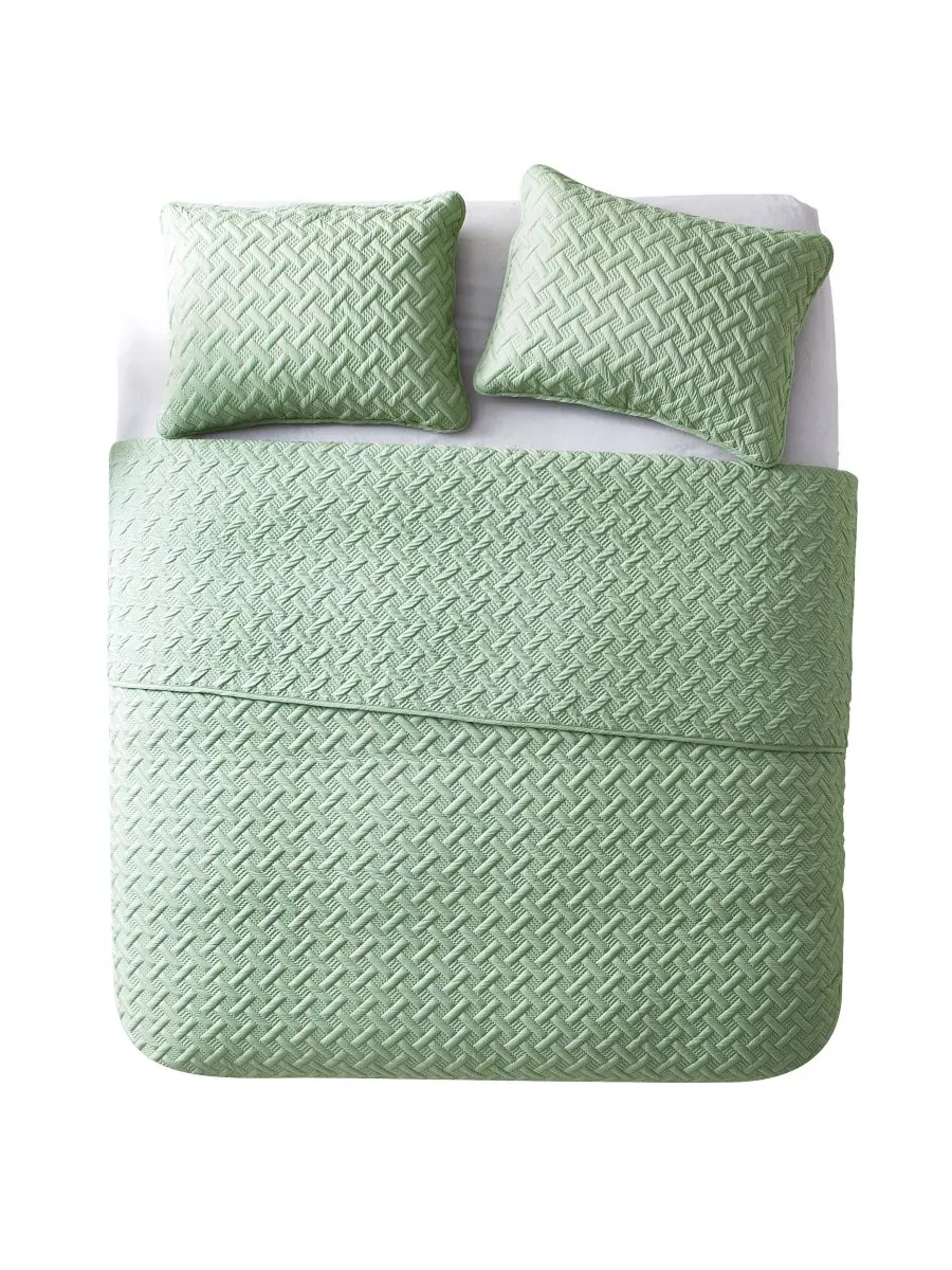 Комплект постельного белья Nina Embossed из 3 предметов, размер Full/Queen VCNY Home — изображение 4 из 5, зеленый