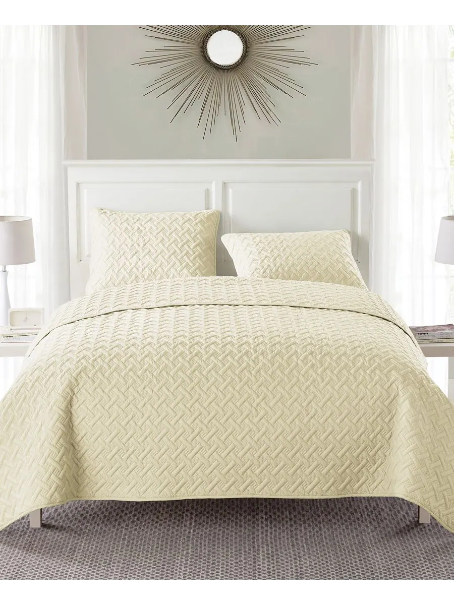Комплект постельного белья Nina Embossed из 3 предметов, размер Full/Queen VCNY Home — белый