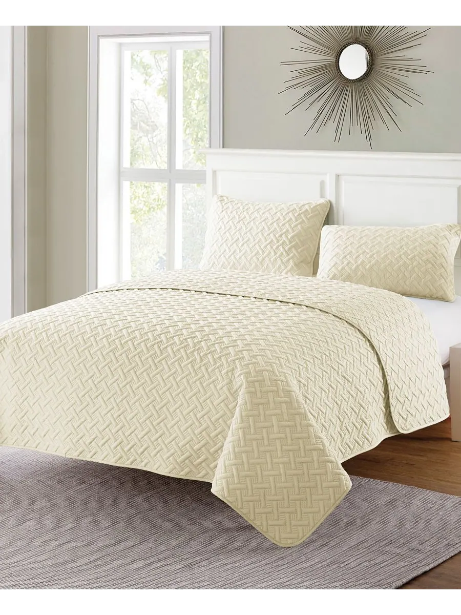 Комплект постельного белья Nina Embossed из 3 предметов, размер Full/Queen VCNY Home — изображение 5 из 5, белый