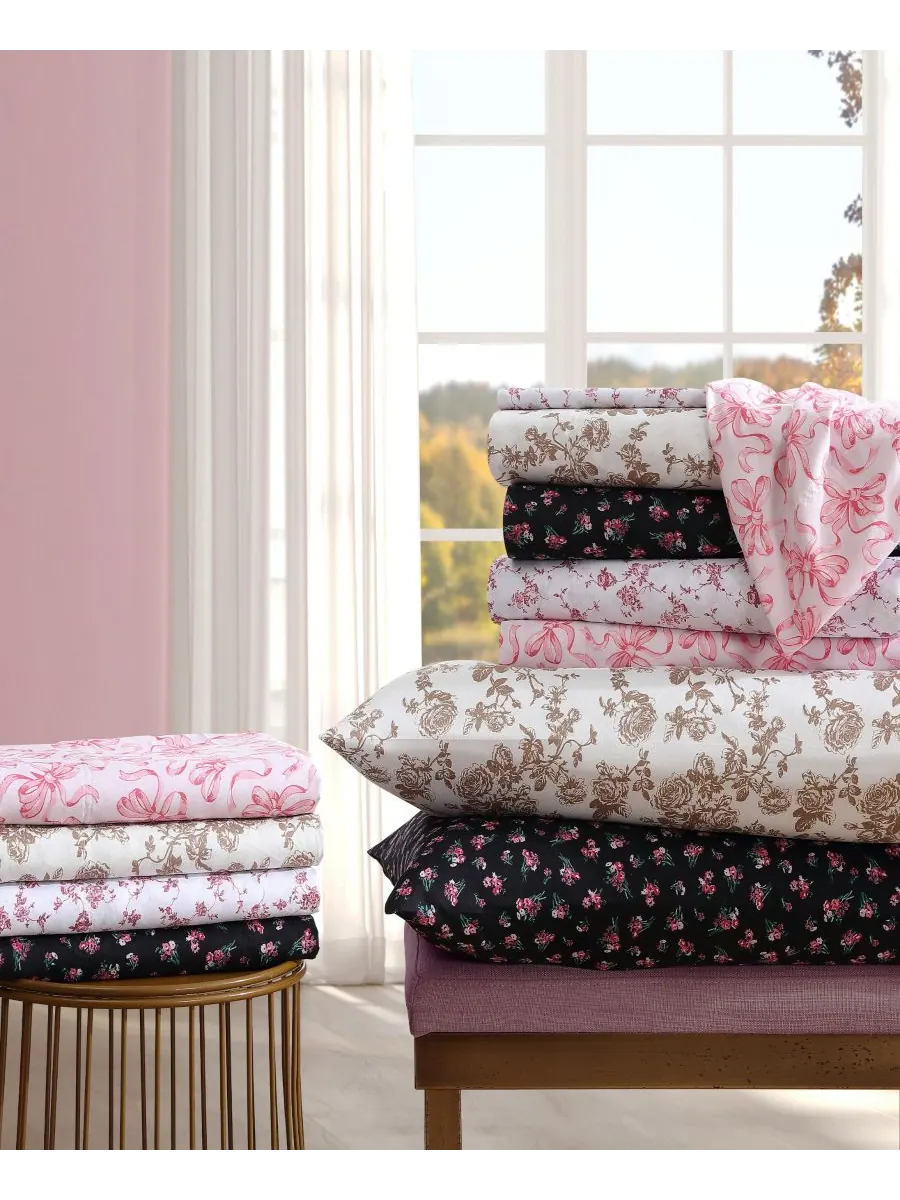 Комплект постельного белья из микрофибры с принтом, 3 предмета, размер Twin XL Betsey Johnson — изображение 6 из 10