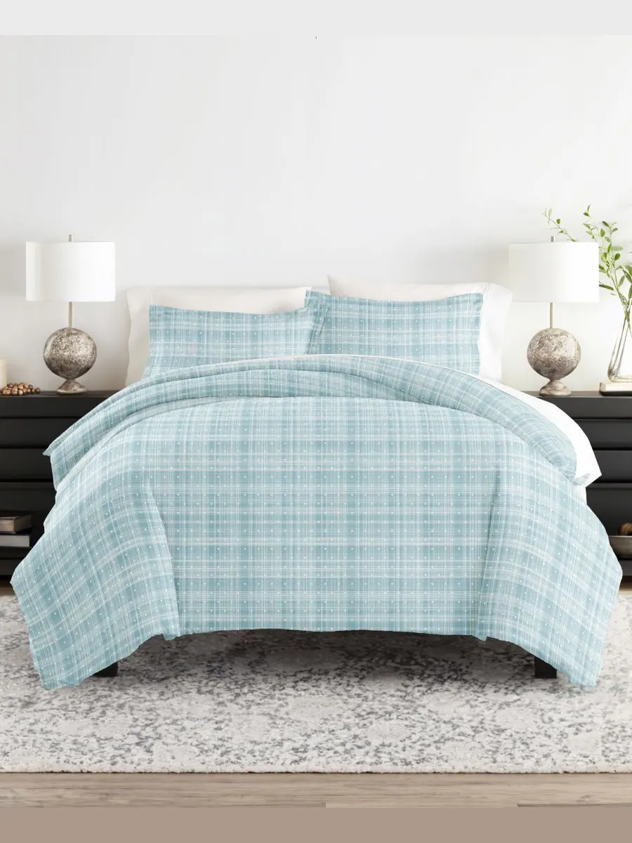 Комплект постельного белья Elegant Designs с узором, размер King/California King Ienjoy Home — изображение 1 из 10, голубой