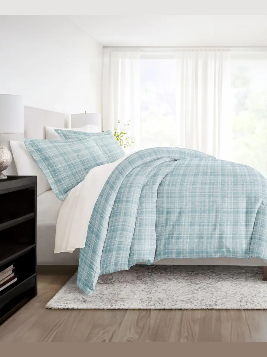 Комплект постельного белья Elegant Designs с узором, размер King/California King Ienjoy Home — изображение 7 из 10, голубой