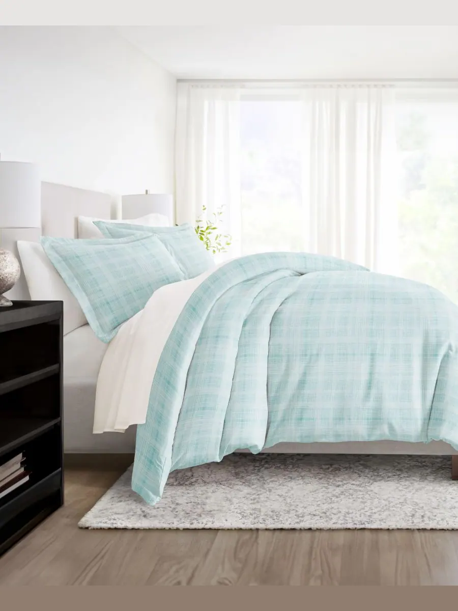 Комплект постельного белья Elegant Designs с узором, размер King/California King Ienjoy Home — изображение 7 из 10, голубой