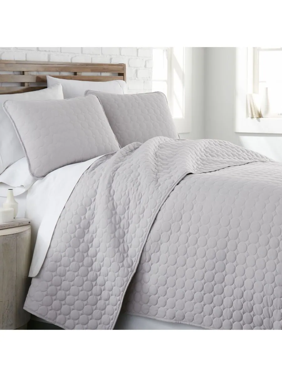 Ультрамягкий, легкий, вышитый комплект из 3 предметов, размер twin/twin xl Southshore Fine Linens — изображение 1 из 1, серый