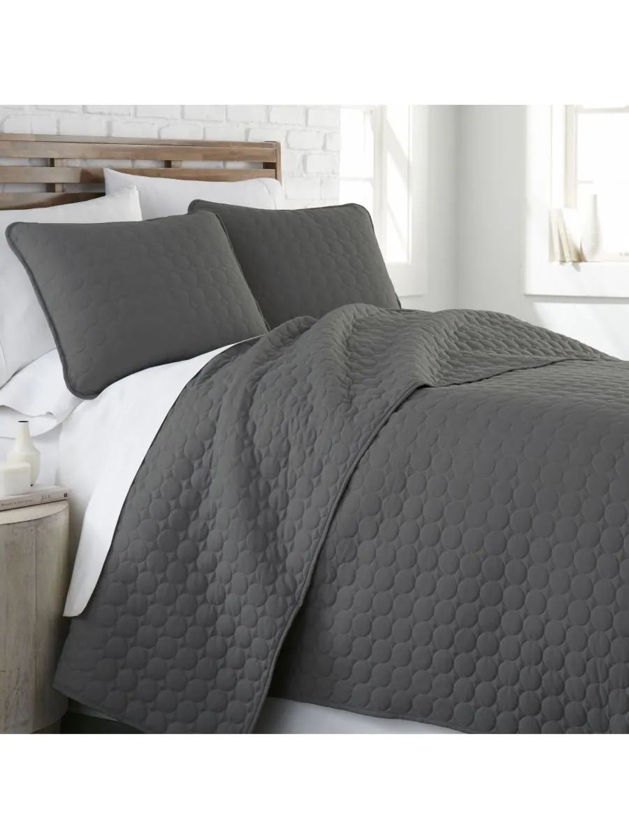 Ультрамягкий, легкий, вышитый комплект из 3 предметов, размер twin/twin xl Southshore Fine Linens — изображение 1 из 1, серый