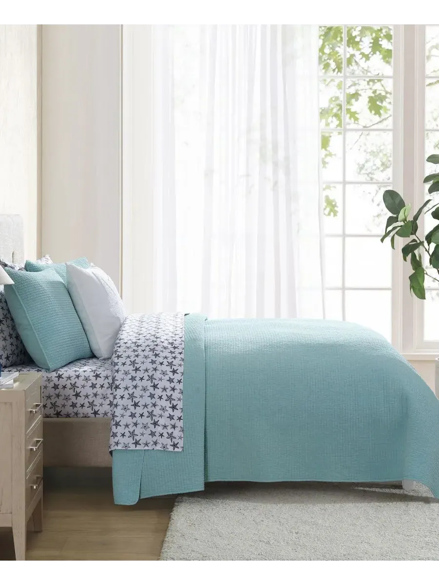 Комплект постельного белья Seashore Stitch из хлопка, двусторонний, 3 предмета, размер Full/Queen — изображение 4 из 7