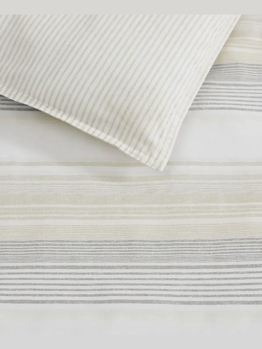 Комплект стеганого одеяла Canal Island Stripe Cotton, 3 предмета Tommy Bahama Home — изображение 5 из 8, бежевый серый