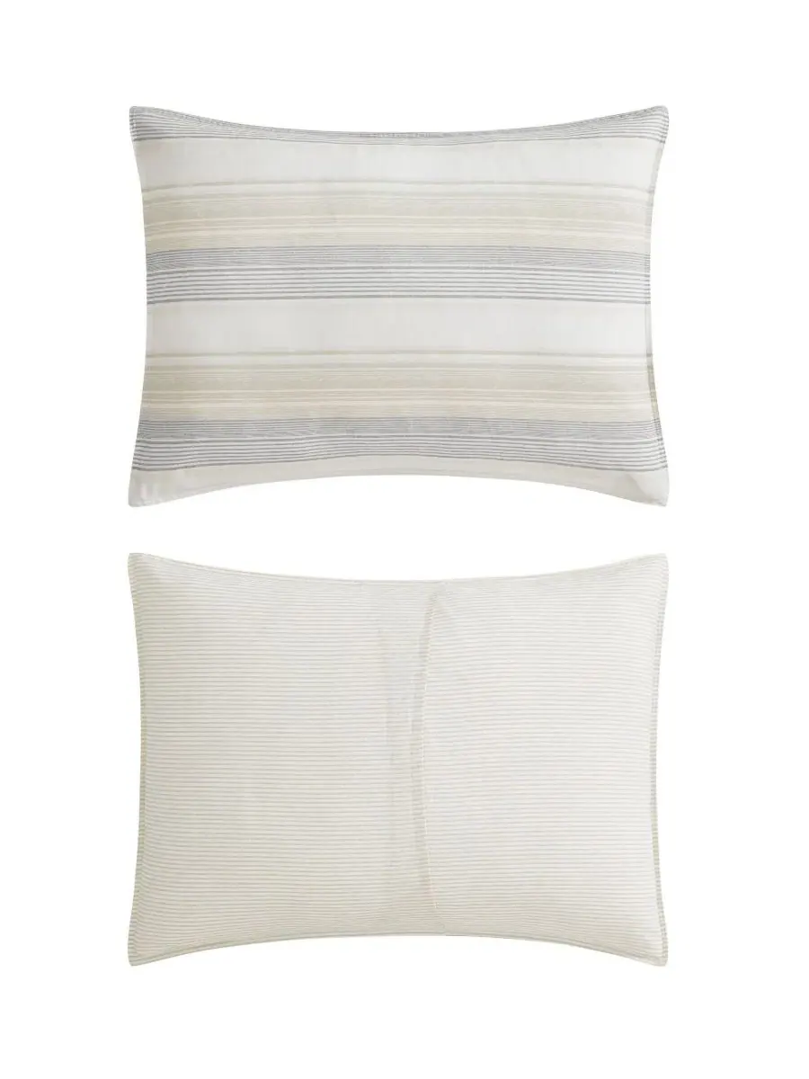 Комплект стеганого одеяла Canal Island Stripe Cotton, 3 предмета Tommy Bahama Home — изображение 8 из 8, бежевый серый