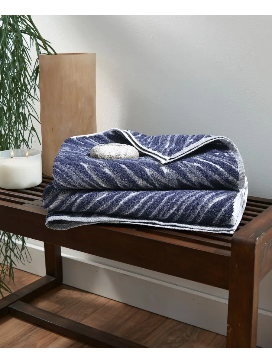 Хлопковая мочалка в технике сибори, 33 см x 33 см Uchino — изображение 5 из 6, синий