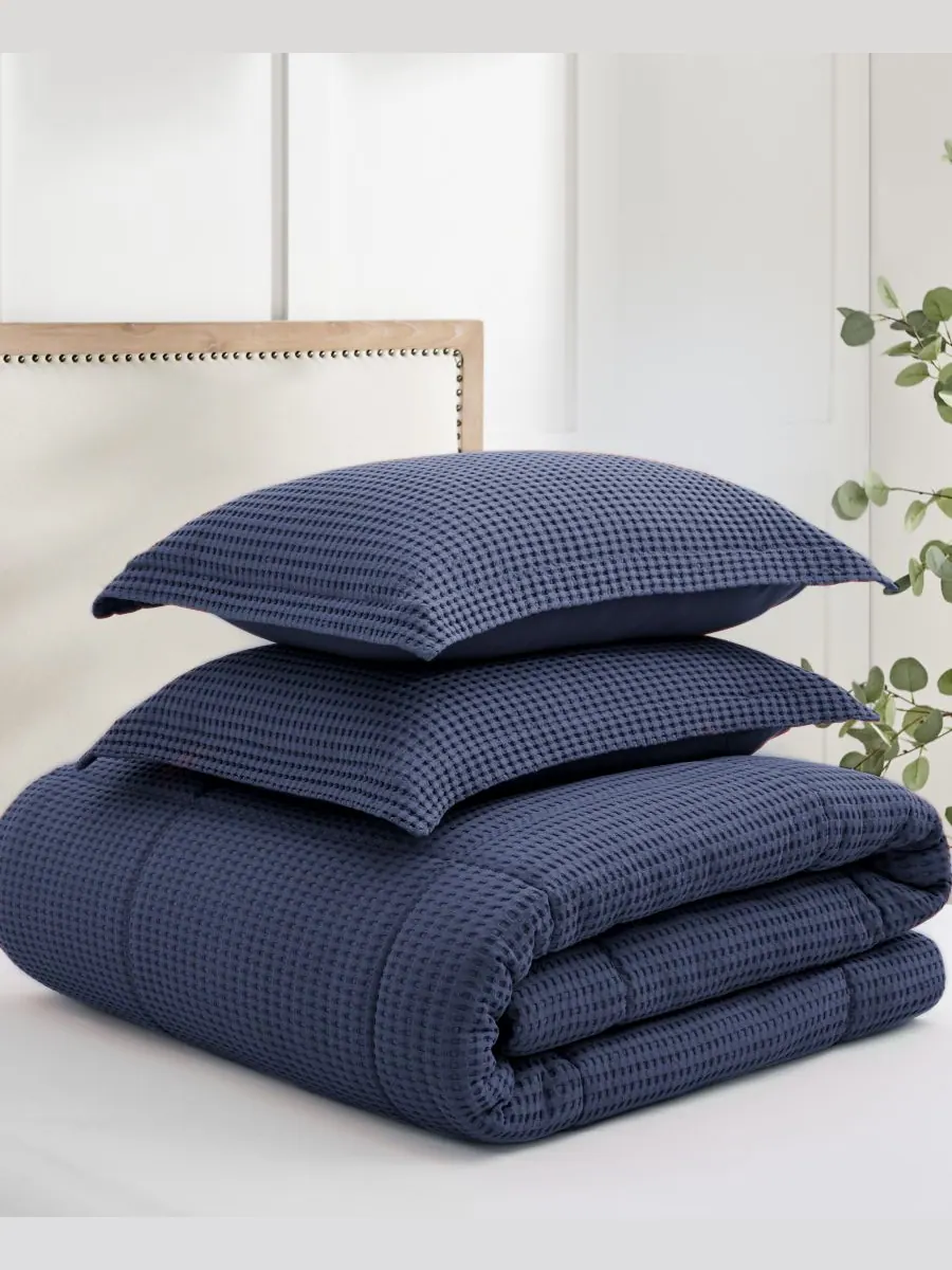 Комплект постельного белья Mills с вафельной текстурой, 2 предмета, размер Twin/Twin XL Levtex — изображение 3 из 4