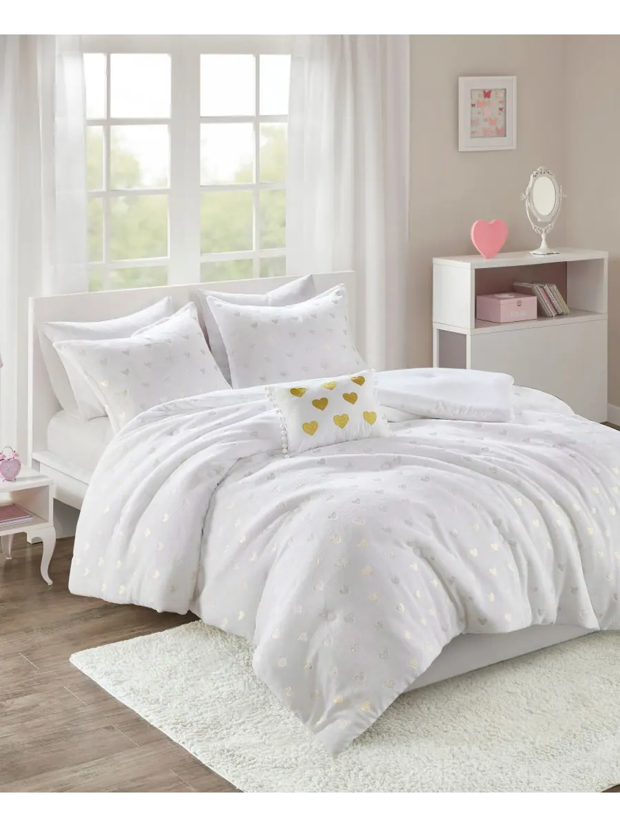 Комплект постельного белья Rosalie Metallic Heart из 4 предметов, размер Full/Queen Intelligent — изображение 5 из 10