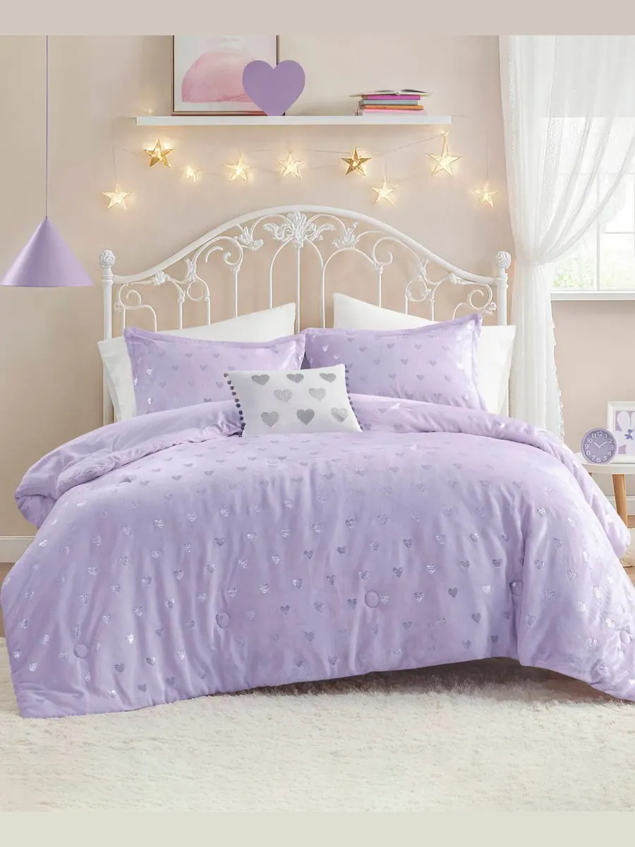 Комплект постельного белья Rosalie Metallic Heart из 4 предметов, размер Full/Queen Intelligent — изображение 1 из 3