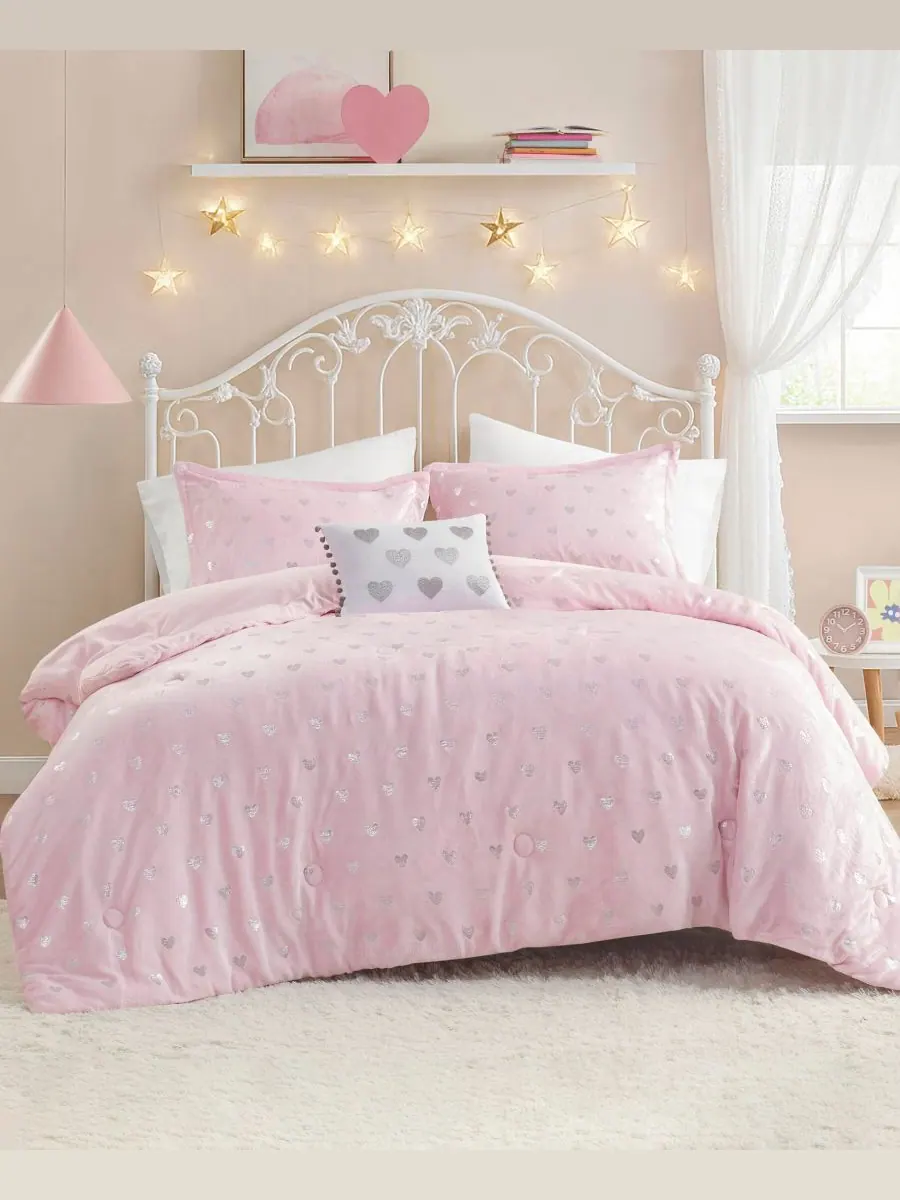 Комплект постельного белья Rosalie Metallic Heart из 4 предметов, размер Full/Queen Intelligent
