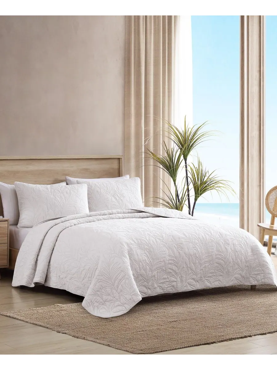 Однотонная хлопковая наволочка Costa Sera, стандартный размер Tommy Bahama Home — изображение 5 из 5, белый