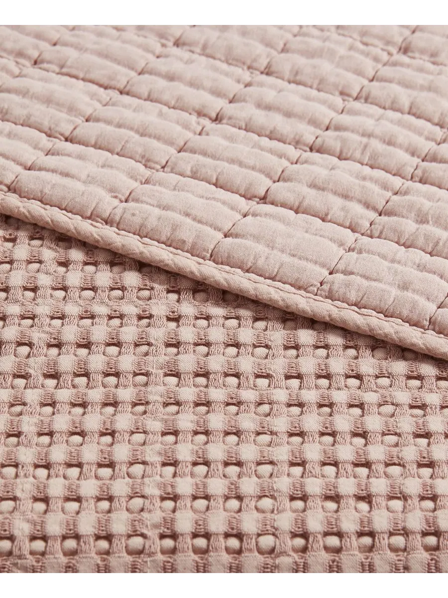 Комплект постельного белья mills waffle classic из 3 предметов, размер queen. Levtex — изображение 3 из 3, пудровый розовый