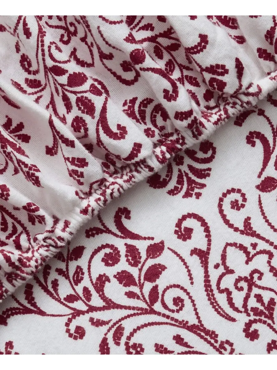 Комплект постельного белья Tahari Home Damask из 100% хлопковой фланели, 4 предмета, размер Full — изображение 3 из 6