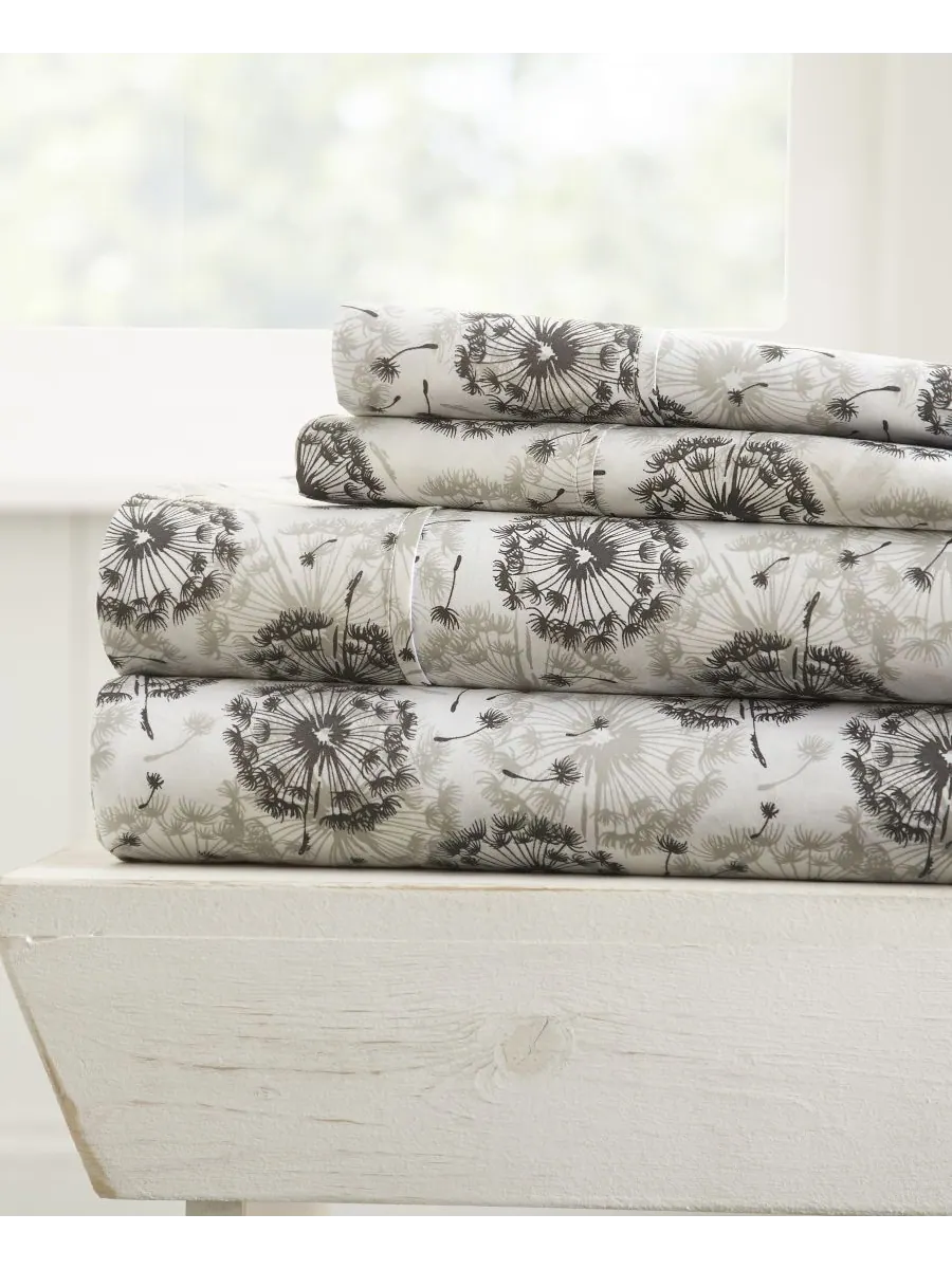 Комплект постельного белья Farmhouse Chic Premium Ultra Soft Pattern из 3 предметов, размер Twin — изображение 1 из 10, серый