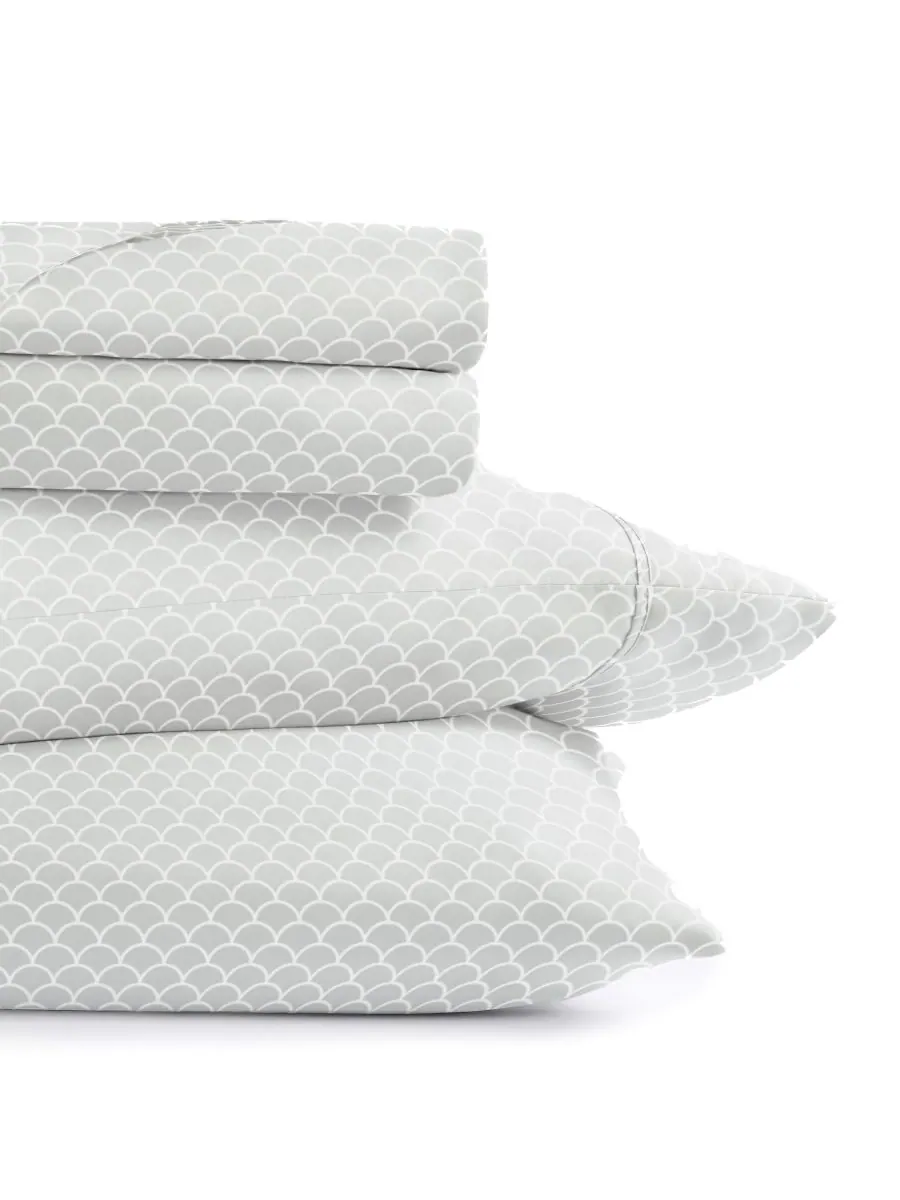 Комплект постельного белья Farmhouse Chic Premium Ultra Soft Pattern из 3 предметов, размер Twin — изображение 3 из 10, серый