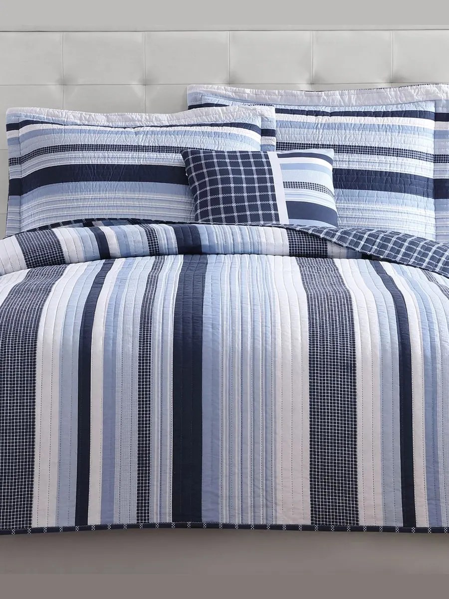 Детский двусторонний стеганый комплект постельного белья Mason Stripe, 3 предмета, размер Twin My — мульти